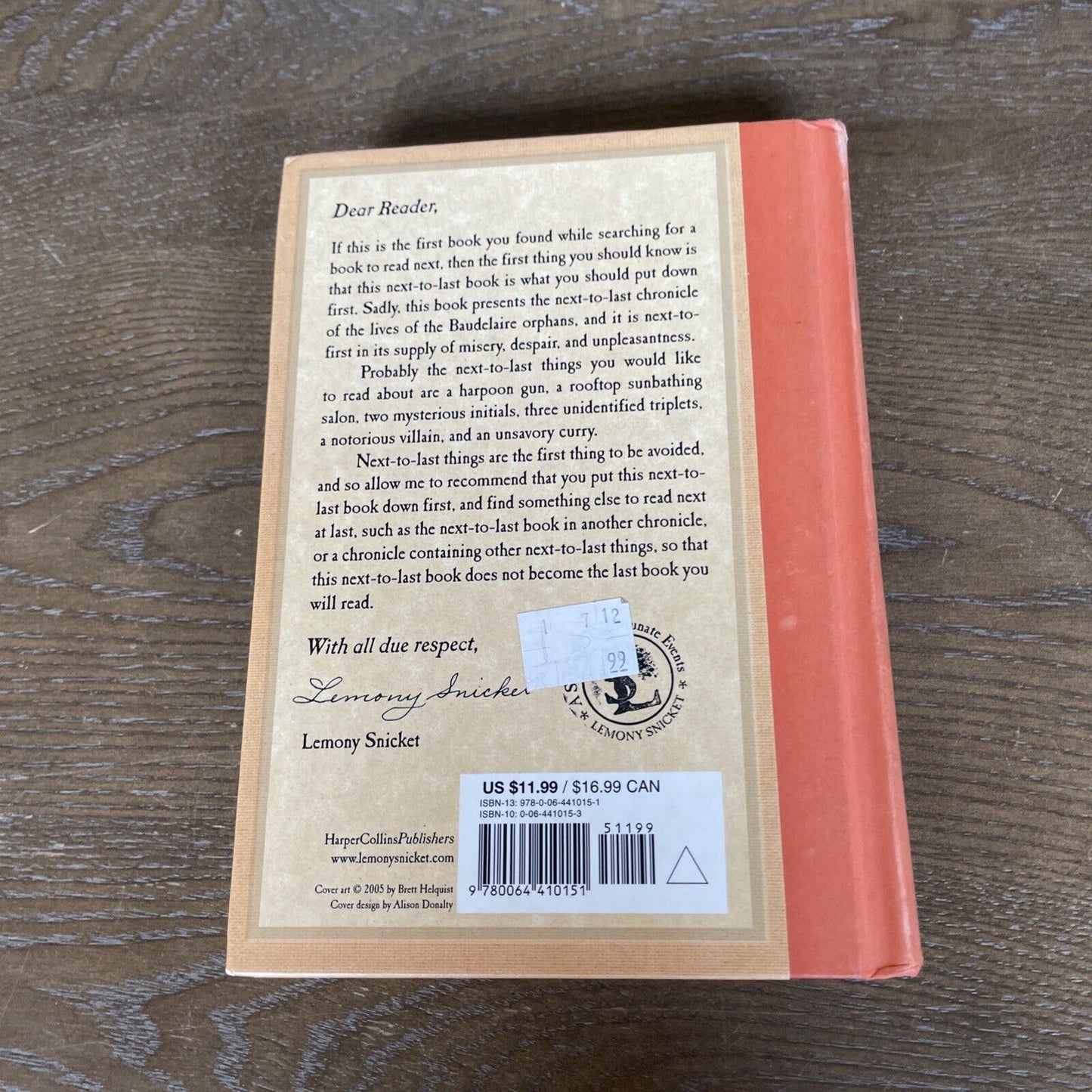Series of Unfortunate Events #12: the Penultimate Peril