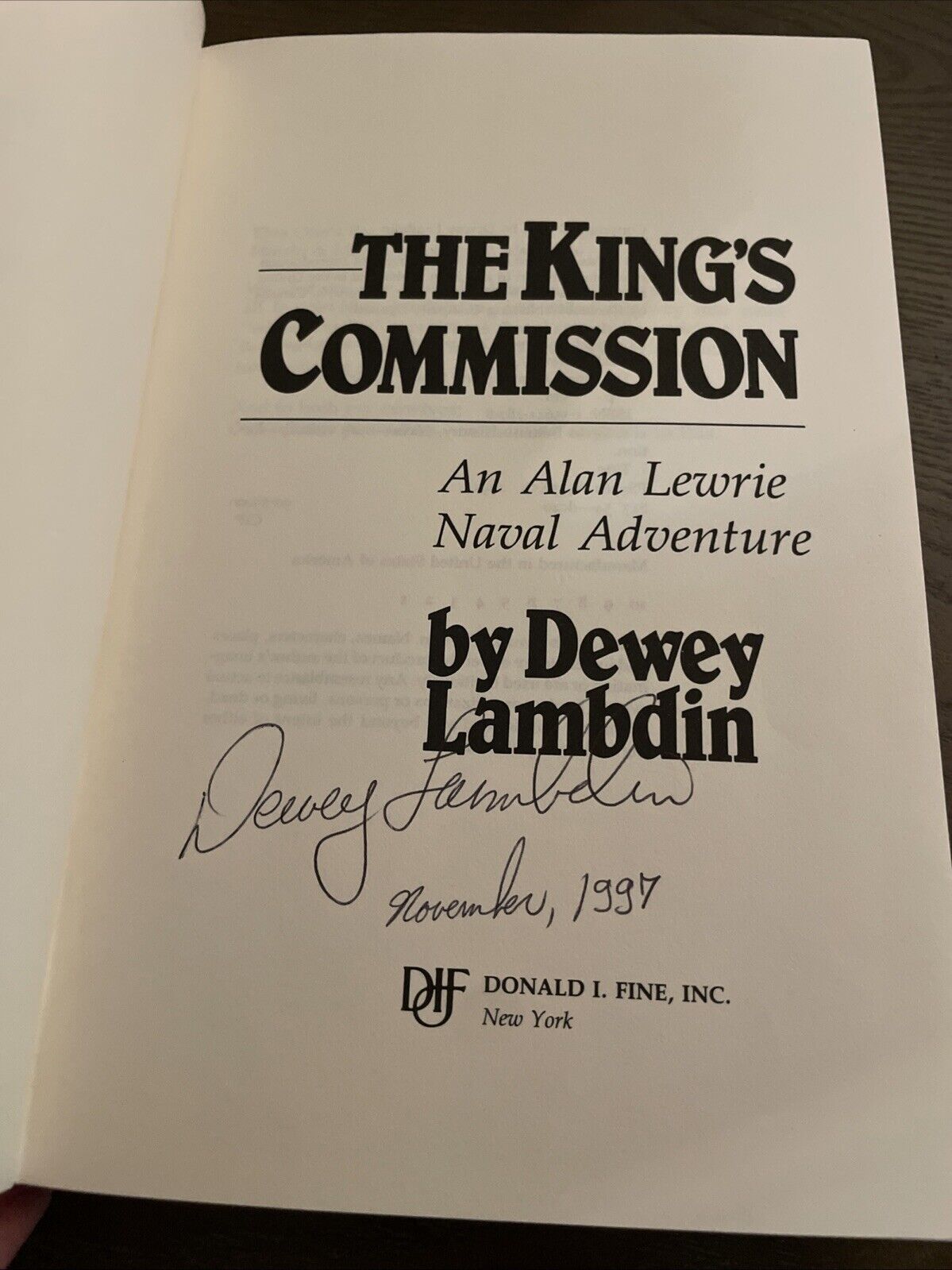 The King's Commission by Dewey Lambdin - Signed By Author